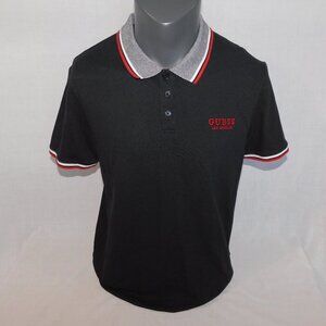 Guess Los Angeles Blue Red White Piquet Polo Shirt Mens L